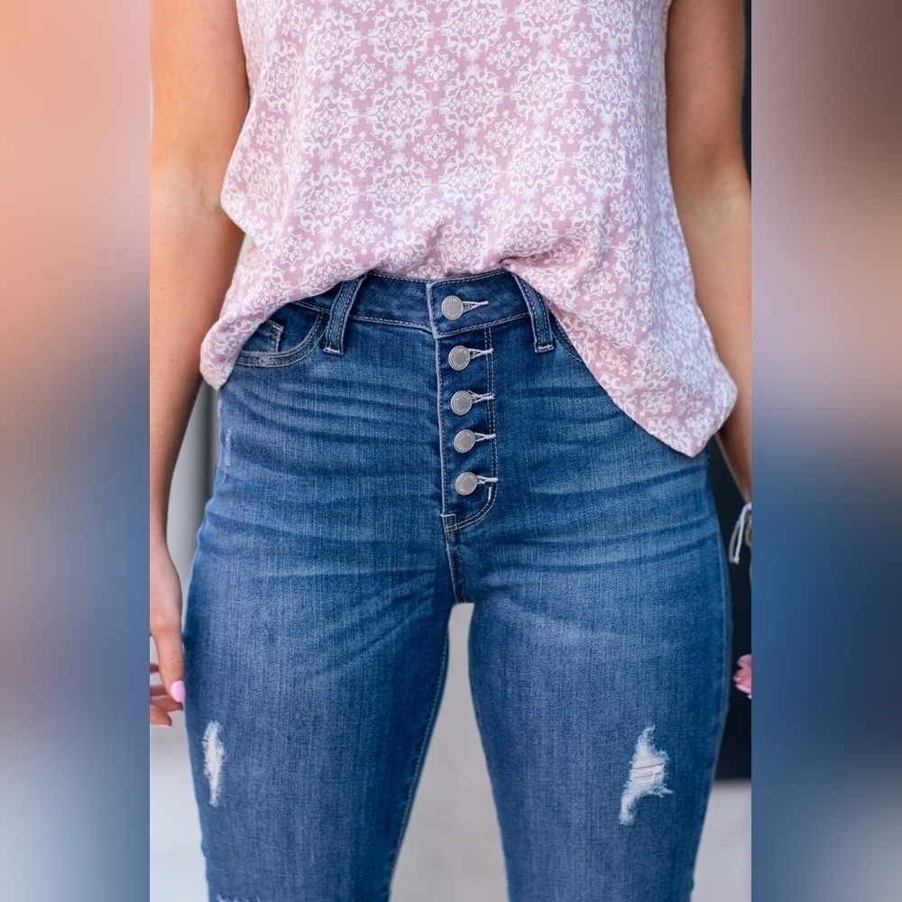 🔥NWT Judy Blue Madelyn High Rise Button Fly Skinny, Size 22W - Picture 4 of 12